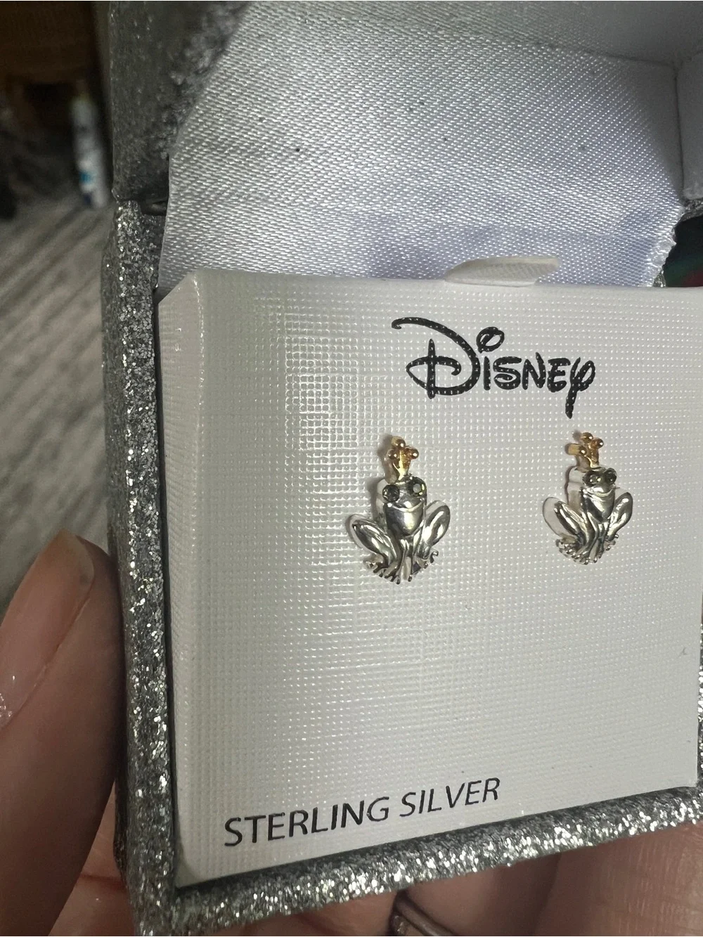 Disney The Princess And The Frog earrings Prince Naveen sterling silver NIB